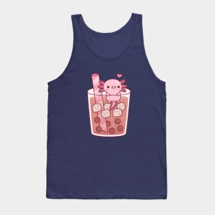 Cute Axolotl Hanging Around In Bubble Tea Tank Top